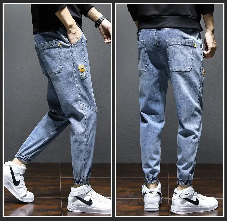 Men's jeans Winter Fleece Jeans Thick Warm Denim Pants Men Streetwear Black Joggers Harem Jean Trousers cargo pants men clothing