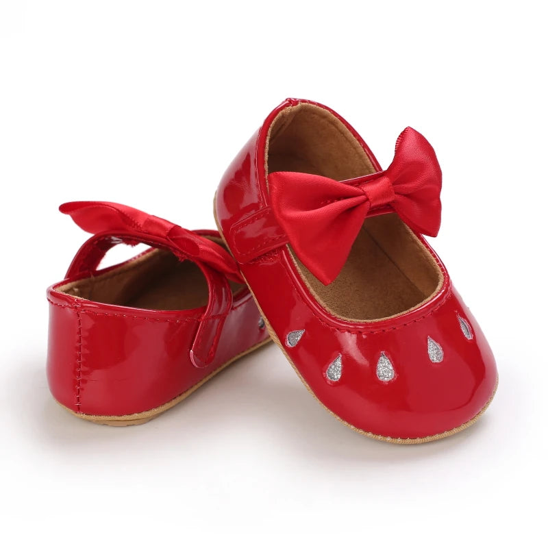 New Fashion Newborn Red Baby Shoes Non-slip Cloth Bottom Shoes For Girls Elegant And Noble Leisure Baby First Walking Shoes