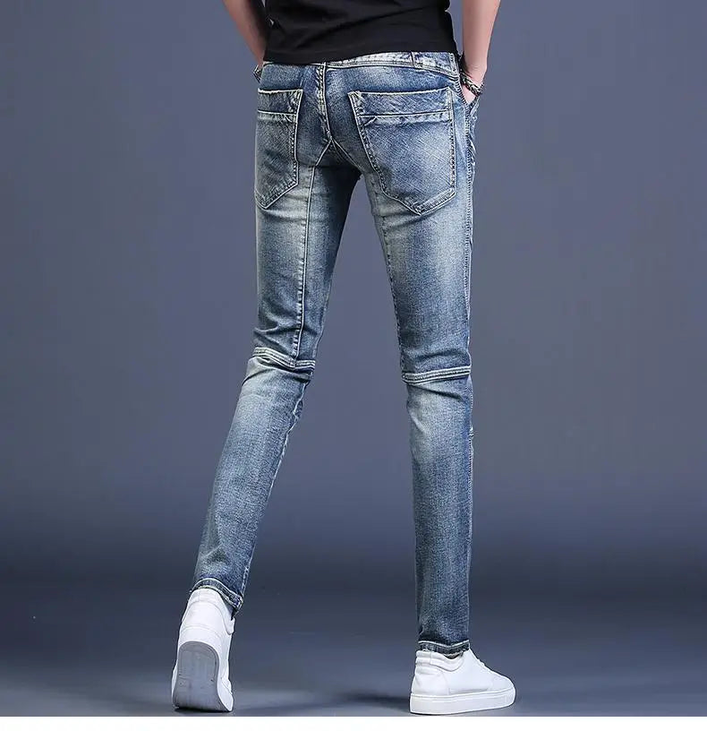 Streetwear Trending Slim Denim Jeans for Men Casual Spring Autumn Luxury Men's Clothing Slim Fit Jeans Men Washed Trousers Male