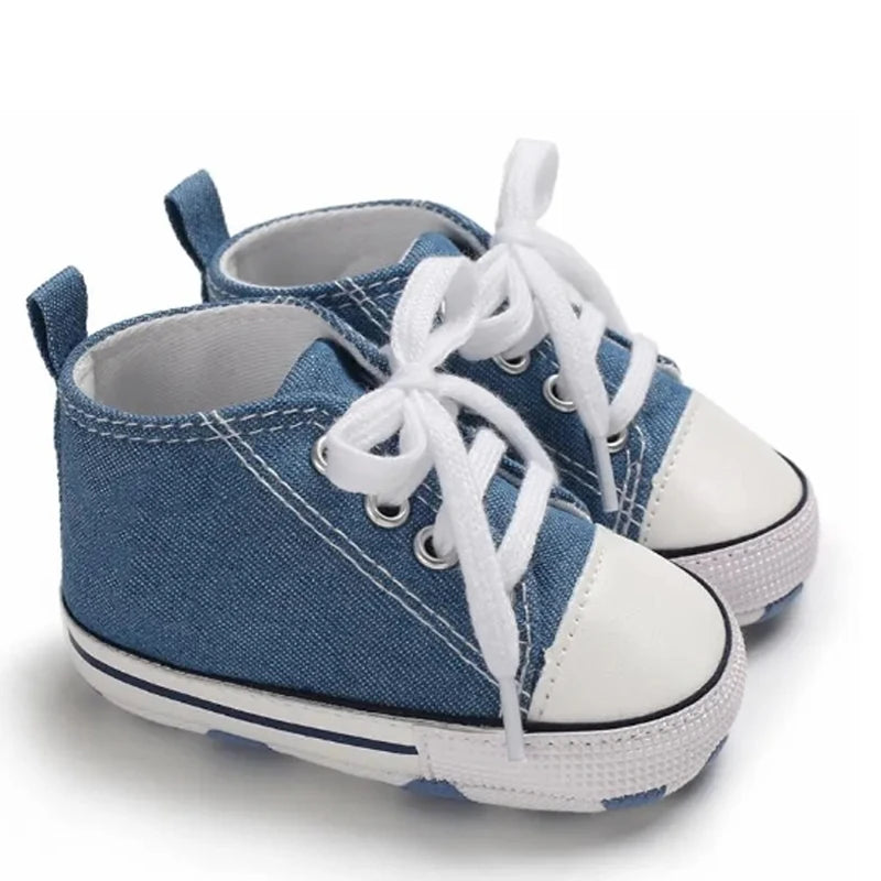 Chaussures bébé garçon fille, baskets classiques en toile décontractées, semelle souple, antidérapantes, pour nouveau-né, premier pas, D2486