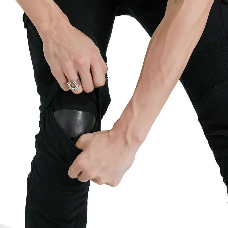 Motorcycle Riding Jeans Pants Men's Workwear Multi-Pocket Motocross Pants Outdoor Fall Protection Moto Trousers CE Protective