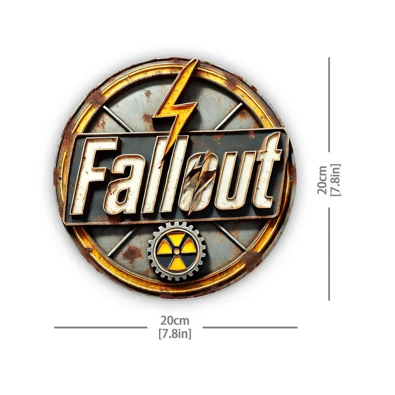 Fallout Retro Wall Art Sign, 8x8inch Durable Metal Plaque for Game Room, Bar Decor - Easy to Hang, Long-Lasting Themed Decor