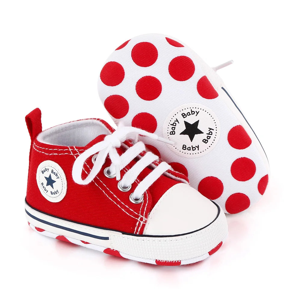 Chaussures bébé garçon fille, baskets classiques en toile décontractées, semelle souple, antidérapantes, pour nouveau-né, premier pas, D2486