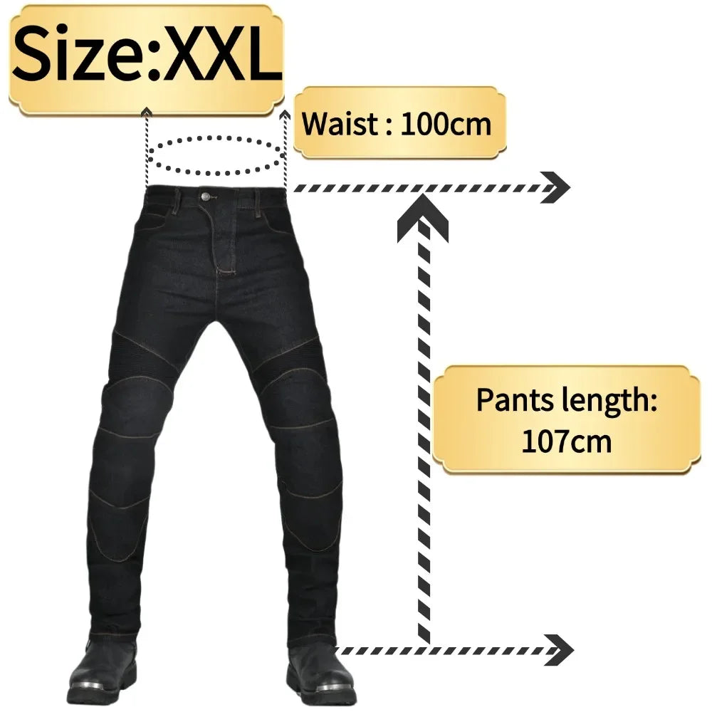 Men's Motorcycle Riding Jeans Pants, Anti-Skid Abrasion Resistant All-Weather Classic Fit Race-Ready Biker Gear