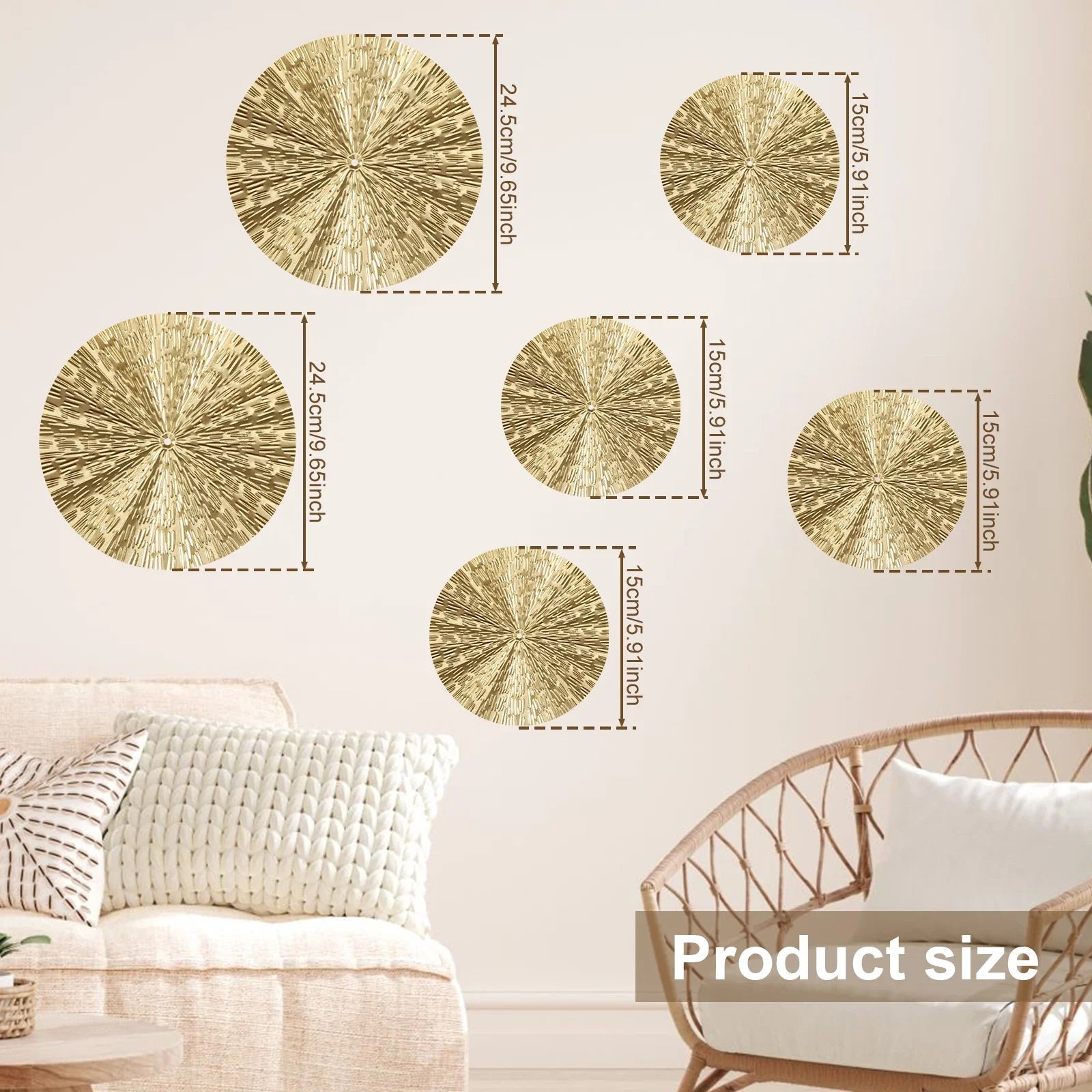 Gold Wall Decor Metal Gold Wall Art Minimalist Gold Wall Decoration Hangable Gold Wall Home Decor Exquisite Gold Wall Hanging