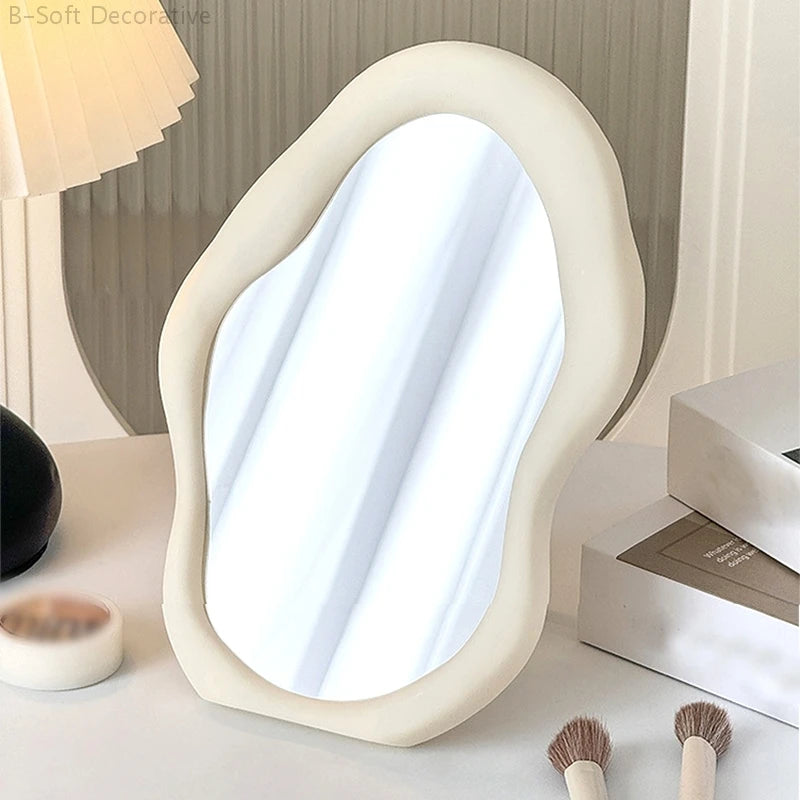 Irregular Makeup Mirrors Desktop Makeup Mirror Ins Cloud Makeup Mirror Aesthetic Room Decor Woman Makeup Supplies