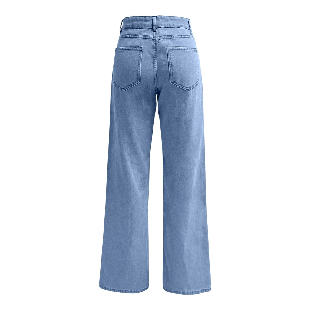 Women's High Waist Washed Women's Jeans Fashionable Versatile Straight Leg Pants Jeans Women Jean Pants Women Jeans Women 2025