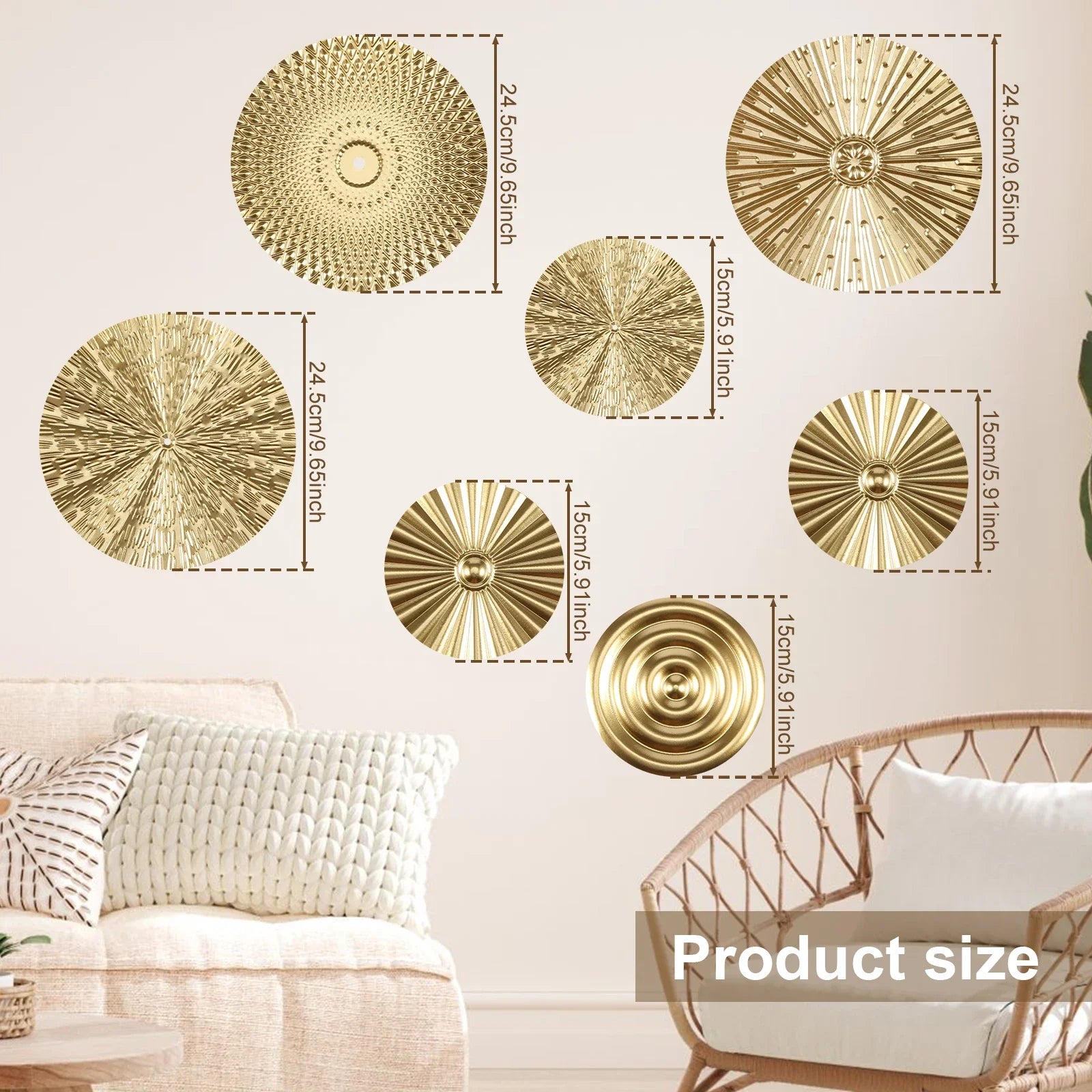 Gold Wall Decor Metal Gold Wall Art Minimalist Gold Wall Decoration Hangable Gold Wall Home Decor Exquisite Gold Wall Hanging