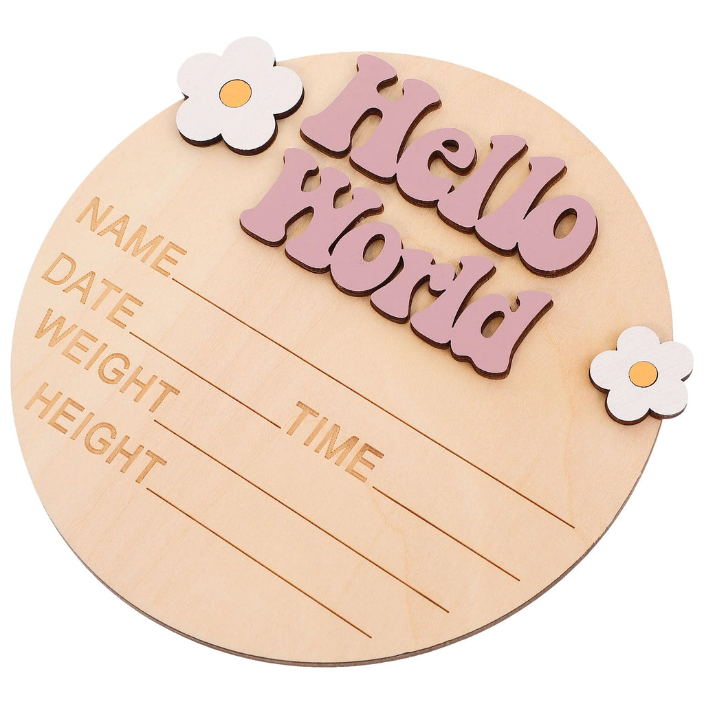Newborn Commemorative Card Wood Baby Name Sign Nursery Birth Announcement Signs