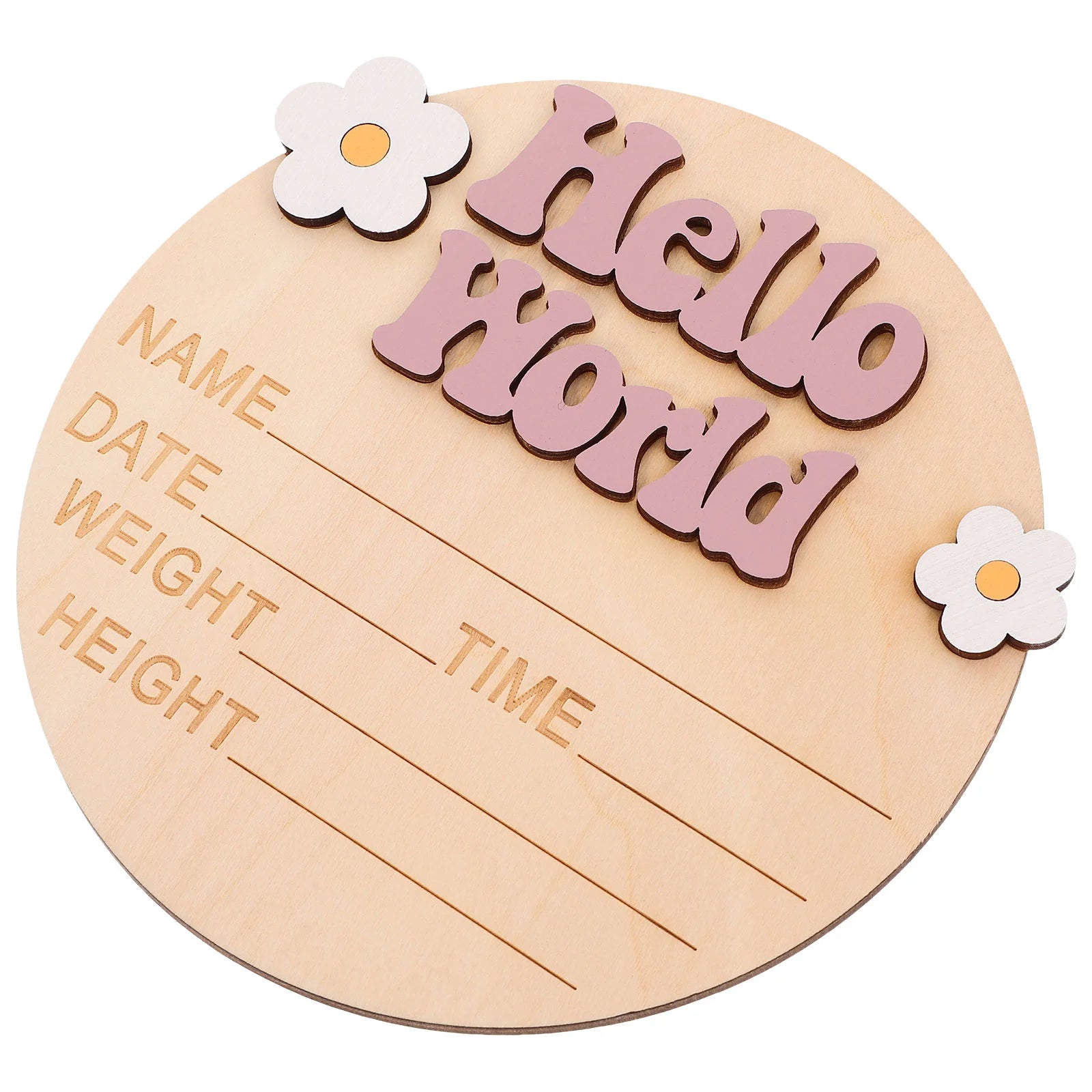 Newborn Commemorative Card Wood Baby Name Sign Nursery Birth Announcement Signs