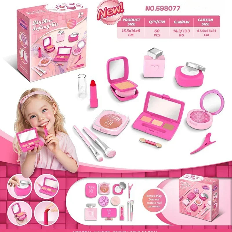 Kids Washable Make Up Makeup Kit for Girl,Pretend Play Cosmetics Toy Simulation Makeup Toys,Play Real Makeup Girls Toys Gift