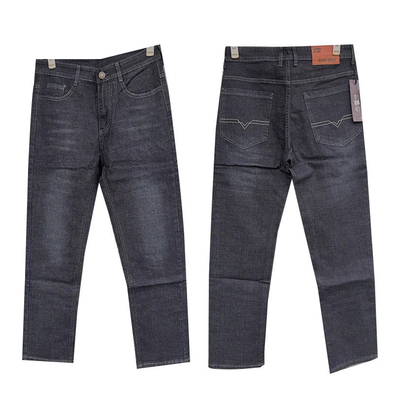 28-40 2024 Autumn/Winter New Men's Jeans High Quality Elastic Thickened Durable Pants with Washed Technology Denim Pants