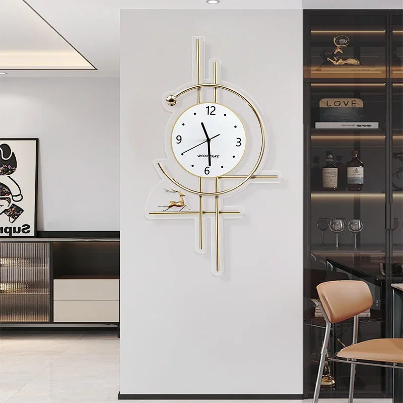 Horloge murale en métal pour salle de bain, salon, design xénomorphe, montre murale créative et tendance, motif paon, décoration de chambre