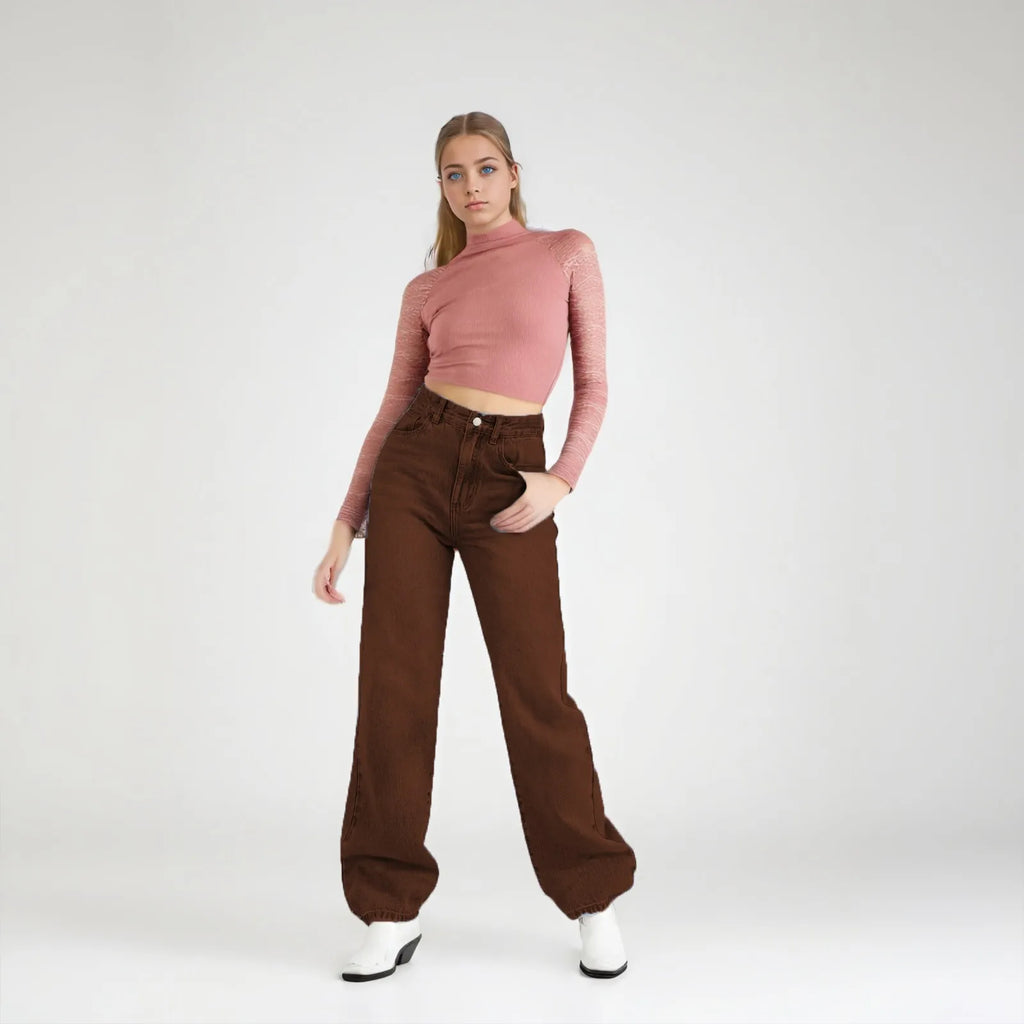 Women's High Waist Washed Women's Jeans Fashionable Versatile Straight Leg Pants Jeans Women Jean Pants Women Jeans Women 2025
