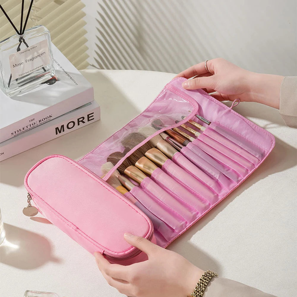 Makeup Brush Storage Bag Multi Functional Folding Professional Makeup Bag Makeup Brush Organizer Travel Makeup Brush Bag