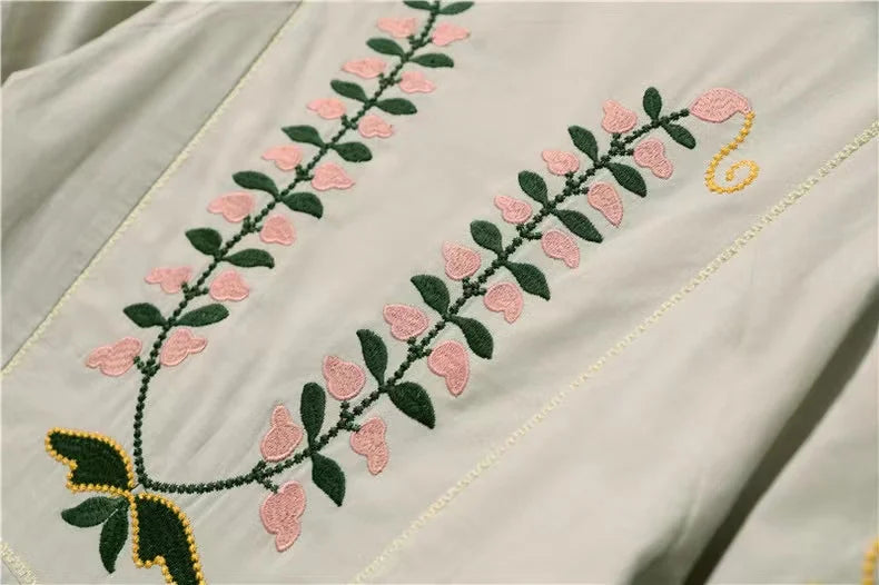 RARF 2024 New positioning heavy industry embroidery craft V-neck long dress Bohemian holiday style
