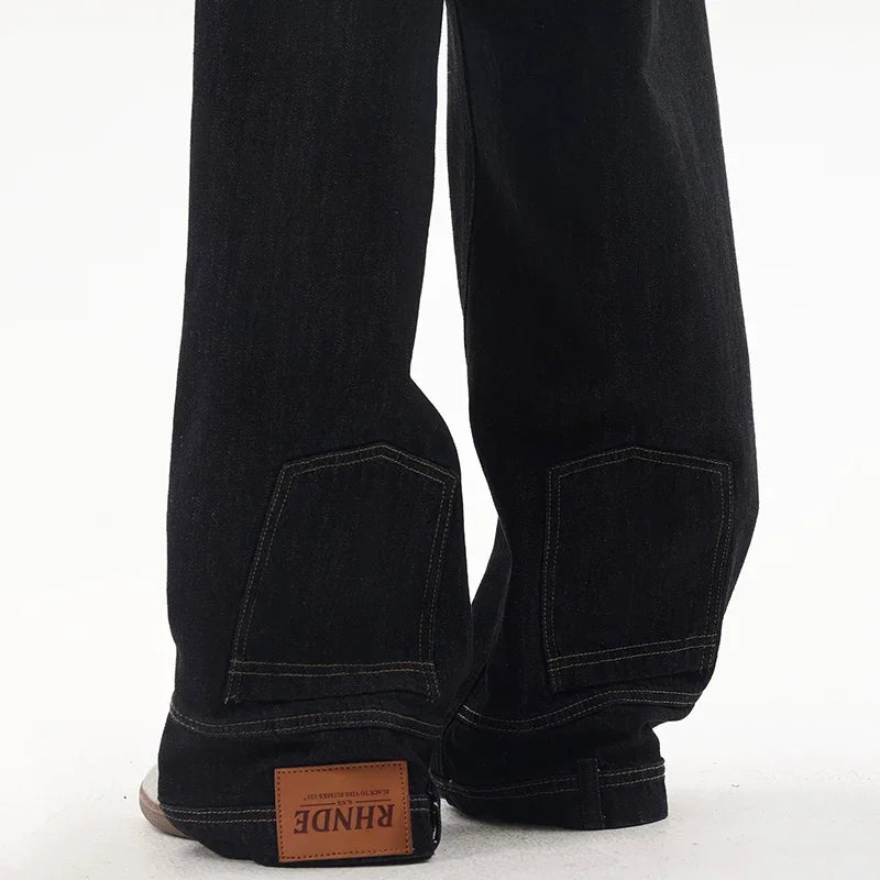 New Men Wide Leg Harajuku Fashion Jeans Male Daily Designer Casual Denim Pants Popular Baggy Aesthetic Streetwear Denim Trousers