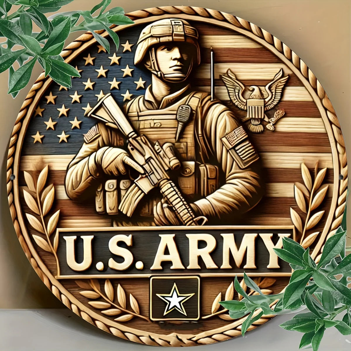 "Vintage U.S. Army Aluminum Wall Art , Dining Room, Coffee Bar & Living Room Decor , Home Decor Lovers - Perfect Gift