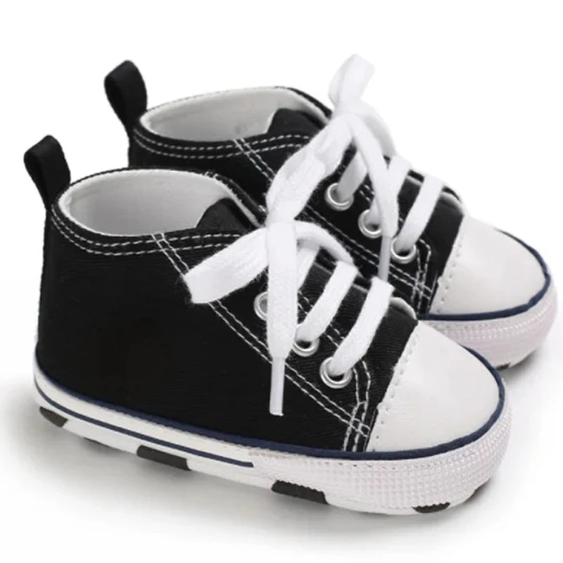 Chaussures bébé garçon fille, baskets classiques en toile décontractées, semelle souple, antidérapantes, pour nouveau-né, premier pas, D2486