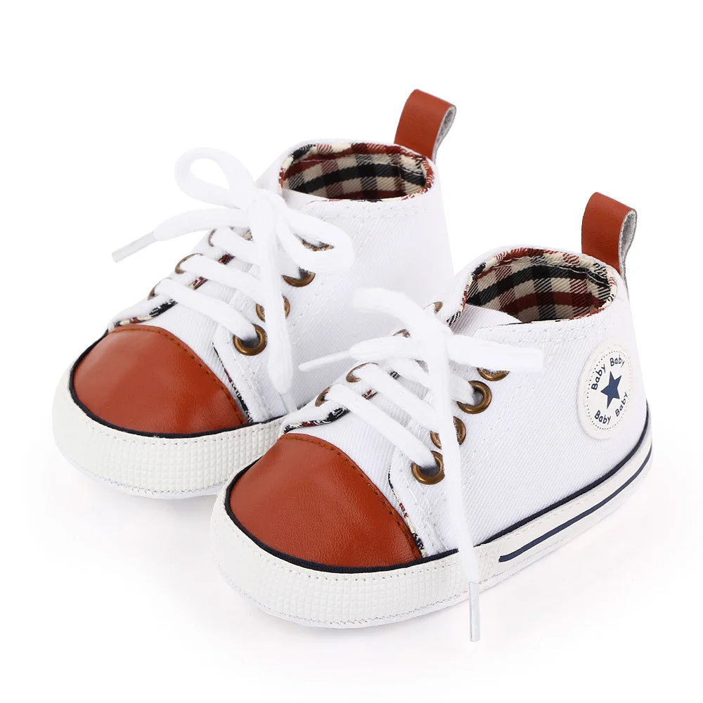 Chaussures bébé garçon fille, baskets classiques en toile décontractées, semelle souple, antidérapantes, pour nouveau-né, premier pas, D2486