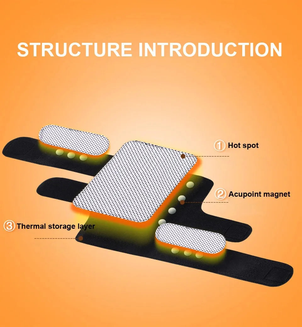 1 Pair Knee Brace Support Pads Adjustable Tourmaline self-heating magnetic therapy Knee Protective Belt Arthritis Knee Massager