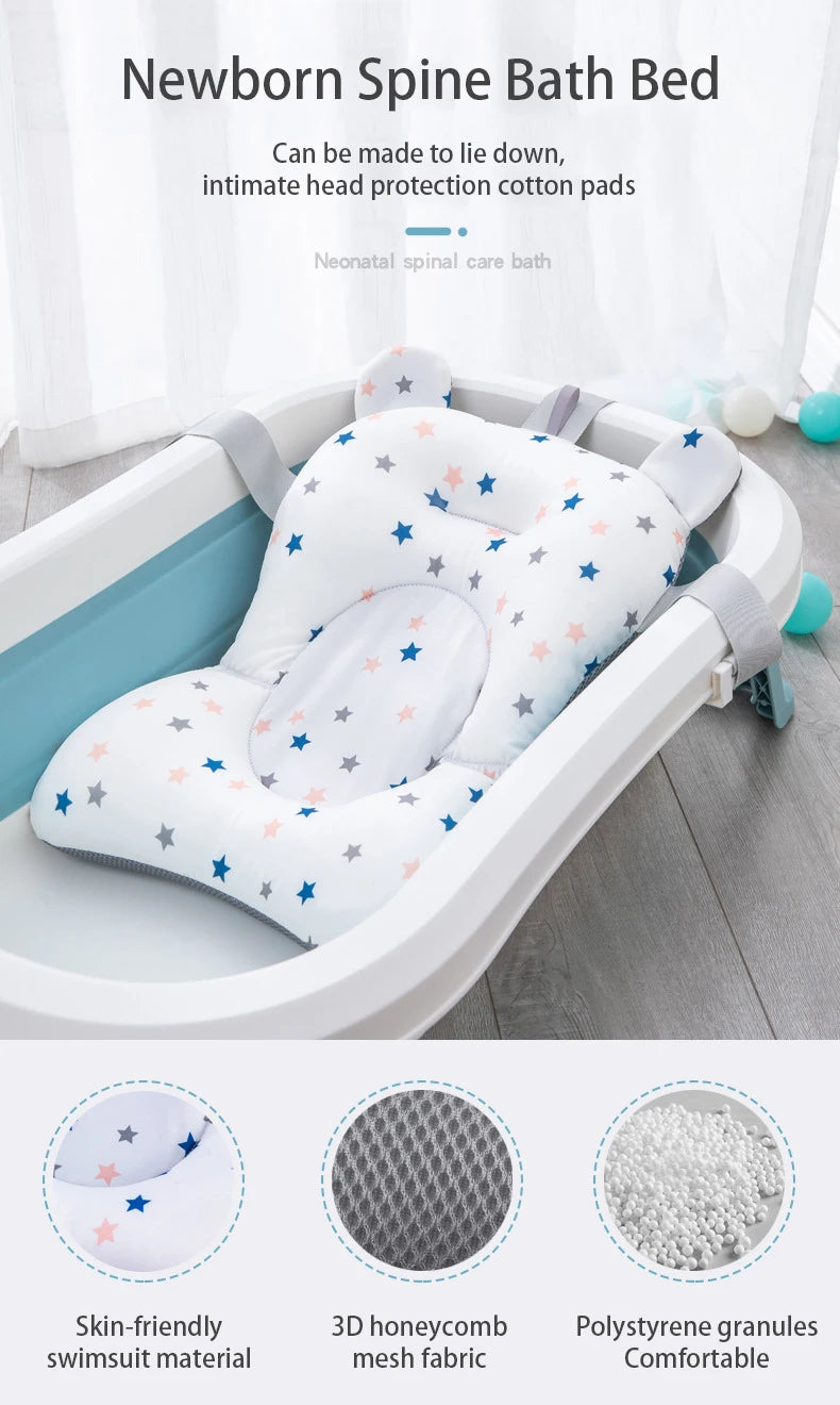 Bebek Banyo Destek Pedi Katlanabilir Yüzen Koltuk Ayarlanabilir Yenidoğan Banyo Minderi Bebek Güvenlik Ağı Hamak