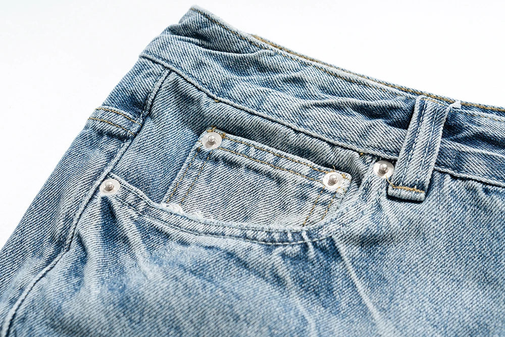 Streetwear Washed Boot Cut Blue Jeans for Men Vintage Y2k Baggy Flare Pants Unisex Pantalones Hombre Denim Trousers Oversized