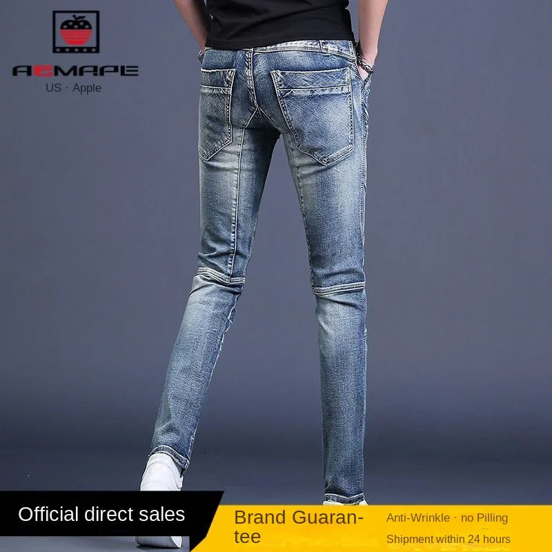 Streetwear Trending Slim Denim Jeans for Men Casual Spring Autumn Luxury Men's Clothing Slim Fit Jeans Men Washed Trousers Male