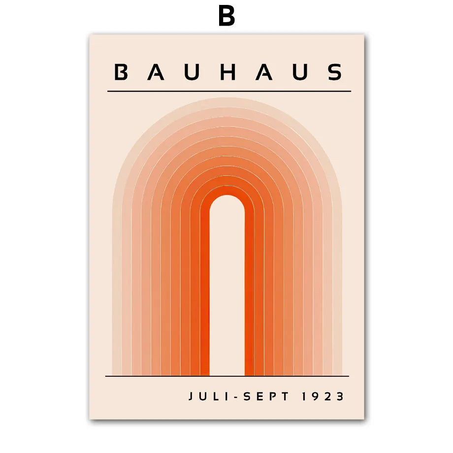 Bauhaus Geometric Lines Rainbow Wall Art Posters Prints Nordic Abstract Canvas Painting Hotel Bar Pictures For Living Room Decor