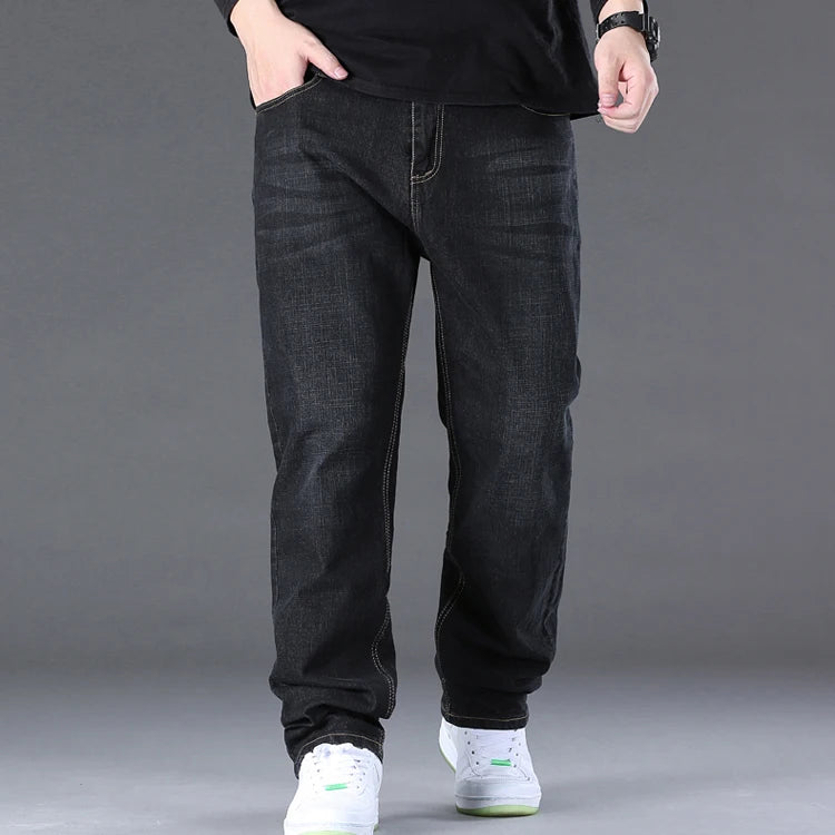 Jeans pour hommes grandes tailles 28-50, tissu denim, pantalons grande taille pour personnes en surpoids de 45 à 150 kg, jeans Hombre, jeans à jambe large, pantalon homme