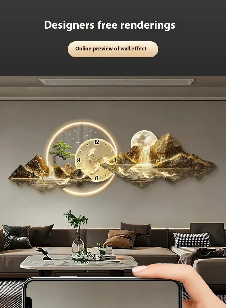 Fashion Luxury Wall Watch Led Metal Wall Art Cute Design Large Nordic Aesthetic Wall Clocks Creative Saat Ornaments Home Decor