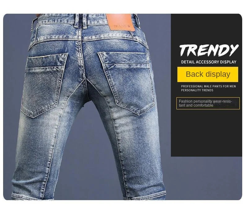 Streetwear Trending Slim Denim Jeans for Men Casual Spring Autumn Luxury Men's Clothing Slim Fit Jeans Men Washed Trousers Male