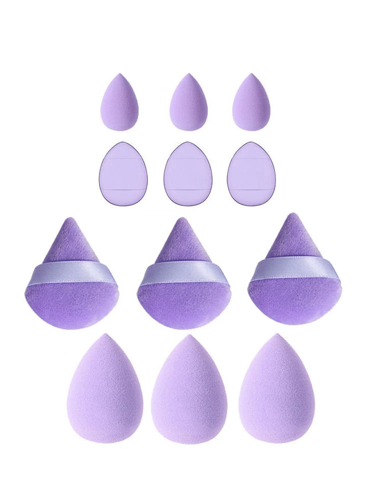 12PCS Makeup Tool Set Size Size Giant Soft Makeup Egg Makeup Powder Suitable for Base Makeup Corner Makeup Setting Novice Makeup