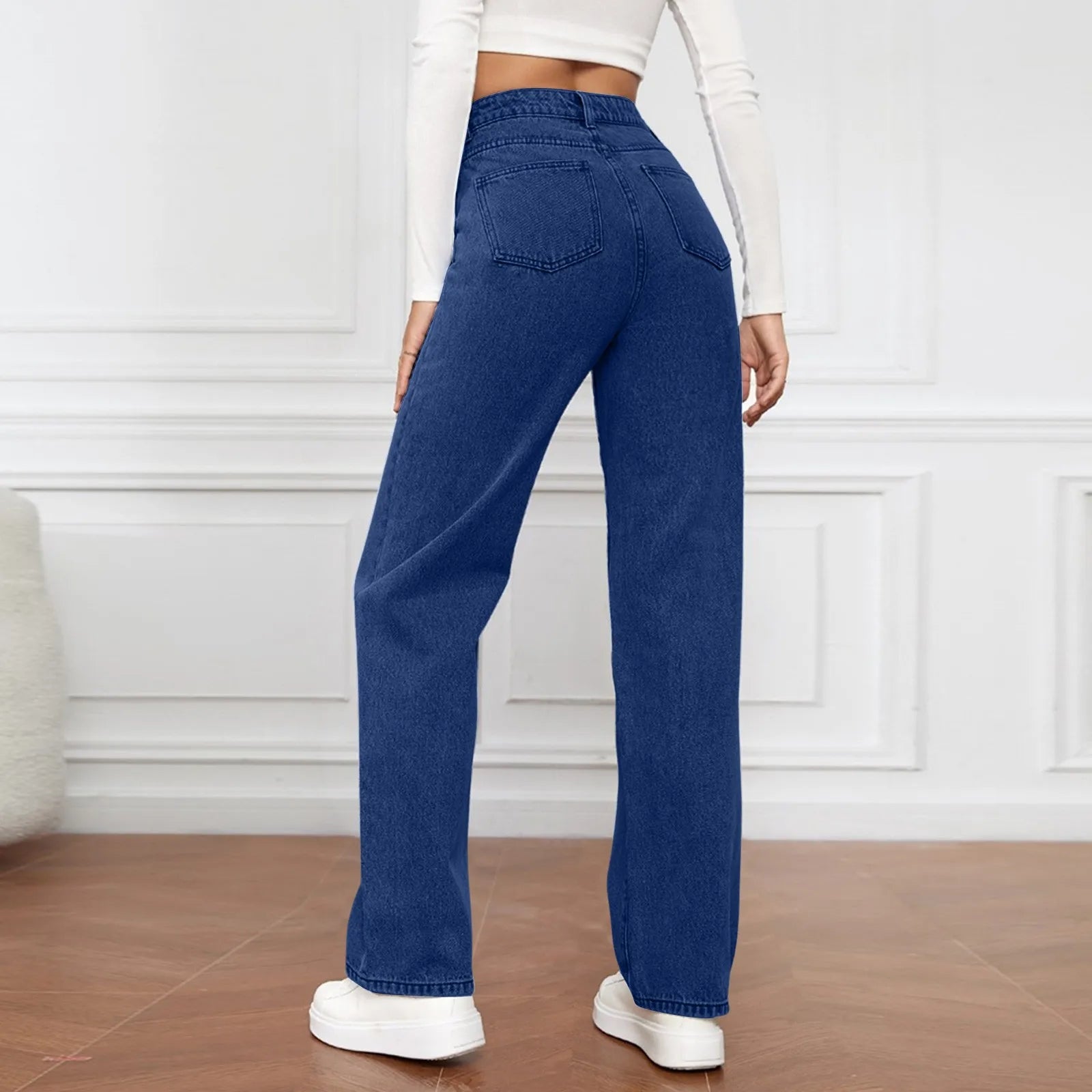 Women's High Waist Washed Women's Jeans Fashionable Versatile Straight Leg Pants Jeans Women Jean Pants Women Jeans Women 2025