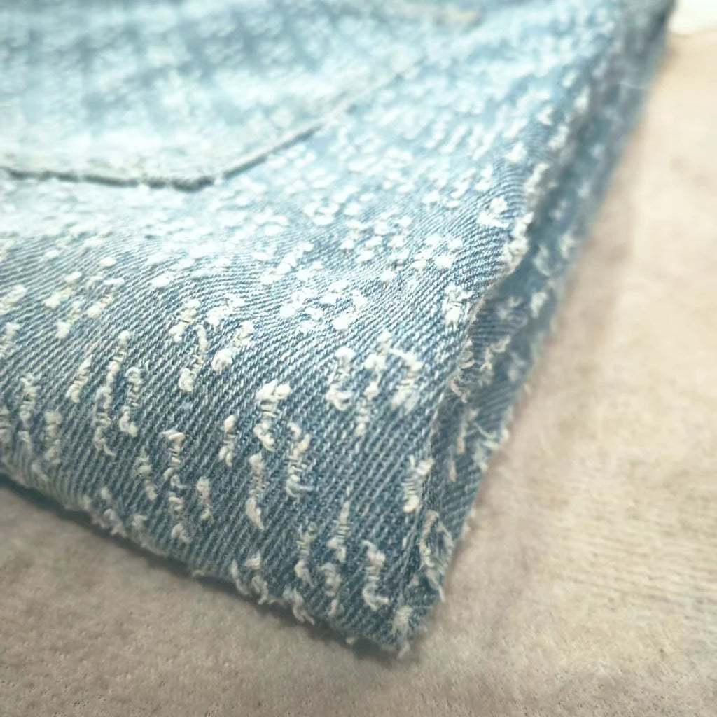 Jeans pour hommes, mode 2024, pantalon en denim à motif jacquard, coupe droite, pantalon ample, jean large et vieilli pour hommes