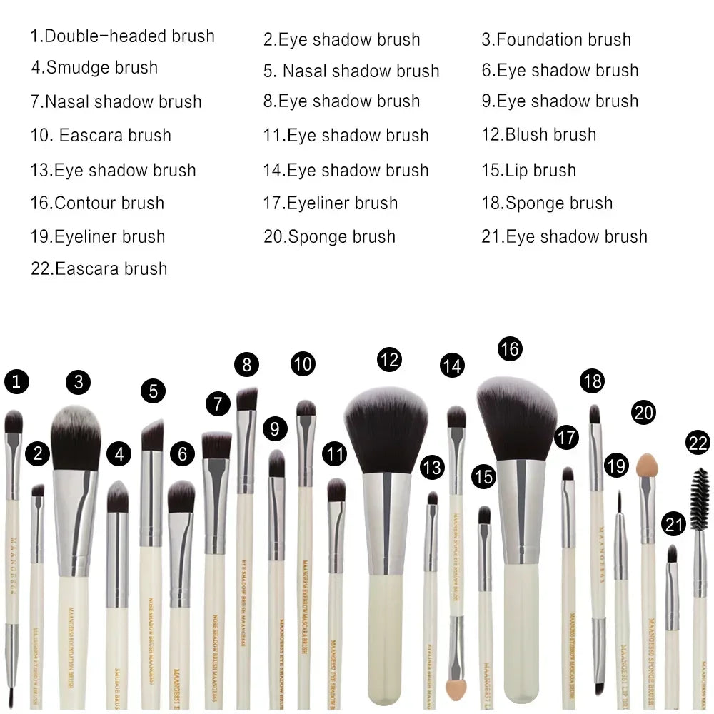Ensemble de pinceaux de maquillage professionnels, 3/13/22 pièces, pour fard à paupières, eye-liner, cosmétiques