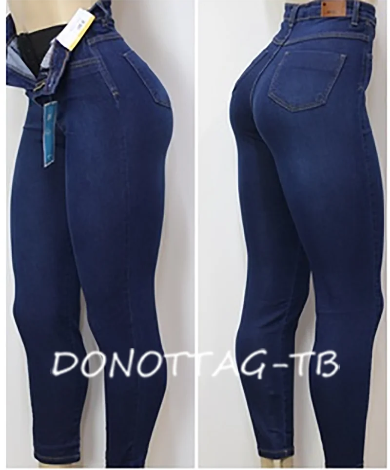 Jeans For Women Mom Jeans Blue Gray Black Woman High Elastic 36 38 40 Stretch Jeans Female Washed Denim Skinny Pencil Pants