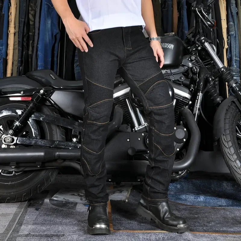 Men's Motorcycle Riding Jeans Pants, Anti-Skid Abrasion Resistant All-Weather Classic Fit Race-Ready Biker Gear