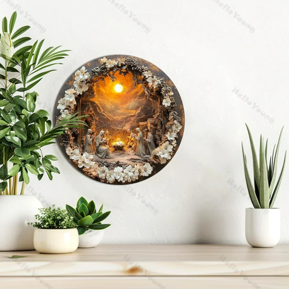 The Metal Wall Art of Classic Nativity: A Vintage Religious Scene Display, Weather-Resistant, Beautifying The Home Living Space