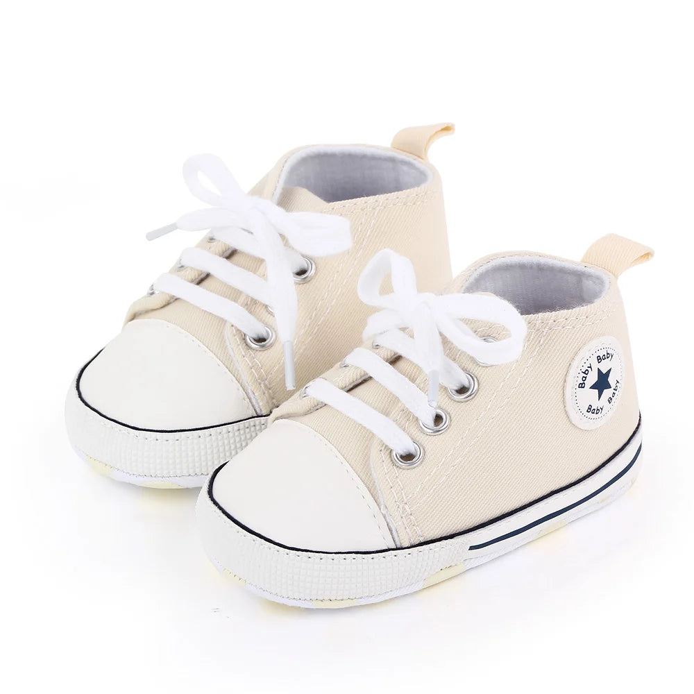 Chaussures bébé garçon fille, baskets classiques en toile décontractées, semelle souple, antidérapantes, pour nouveau-né, premier pas, D2486
