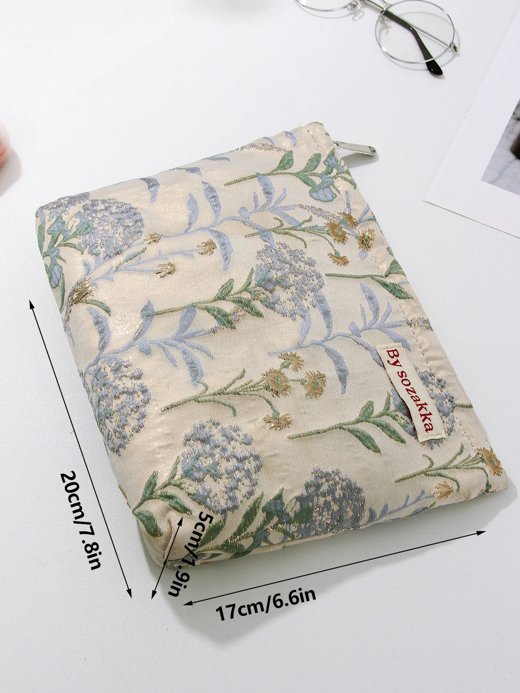 1pc/set jacquard makeup bag, cute floral makeup  bag, holiday gift clutch makeup bag, makeup storage bag