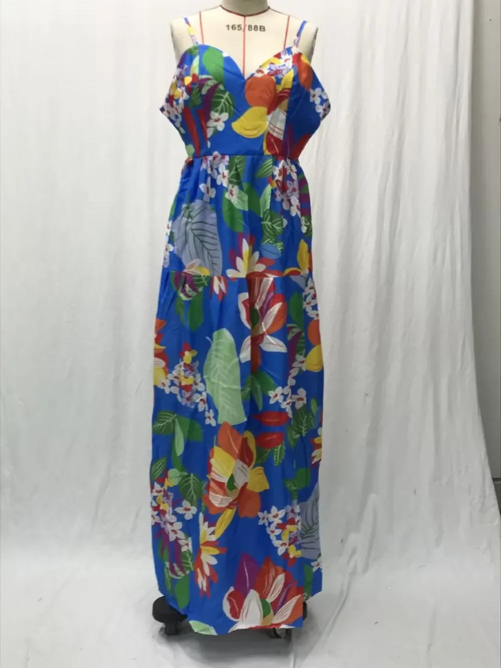 2024 New Summer Women's Clothing European American Style Off-the-shoulder Printed Dresses Oversized Tank Long Skirts