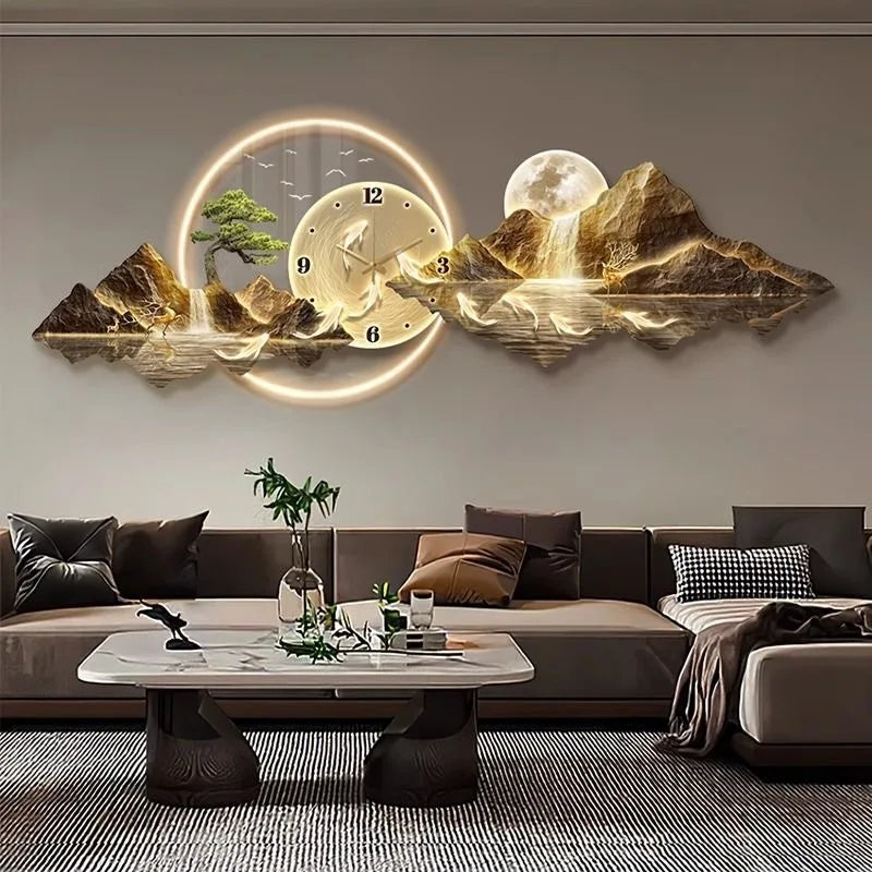 Fashion Luxury Wall Watch Led Metal Wall Art Cute Design Large Nordic Aesthetic Wall Clocks Creative Saat Ornaments Home Decor