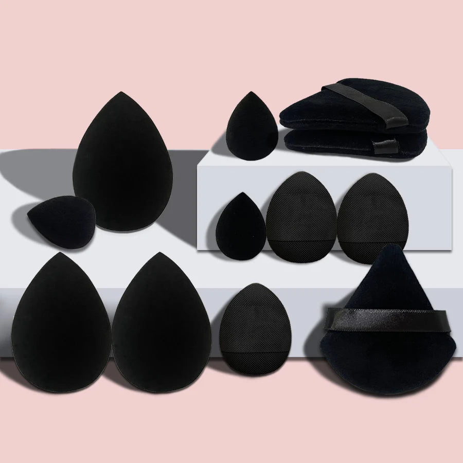 Ensemble d'outils de maquillage 12 pièces, taille géante, œuf de maquillage doux, poudre de maquillage, convient pour le maquillage de base, le réglage du maquillage d'angle, le maquillage novice