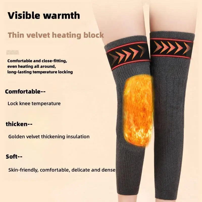 1 Pair Thermal Cashmere Knee Leg Warmers Stretchy Knee Brace Winter Warm Leg Sleeves Kneepads Muscle Joint Care Knee Support Pad