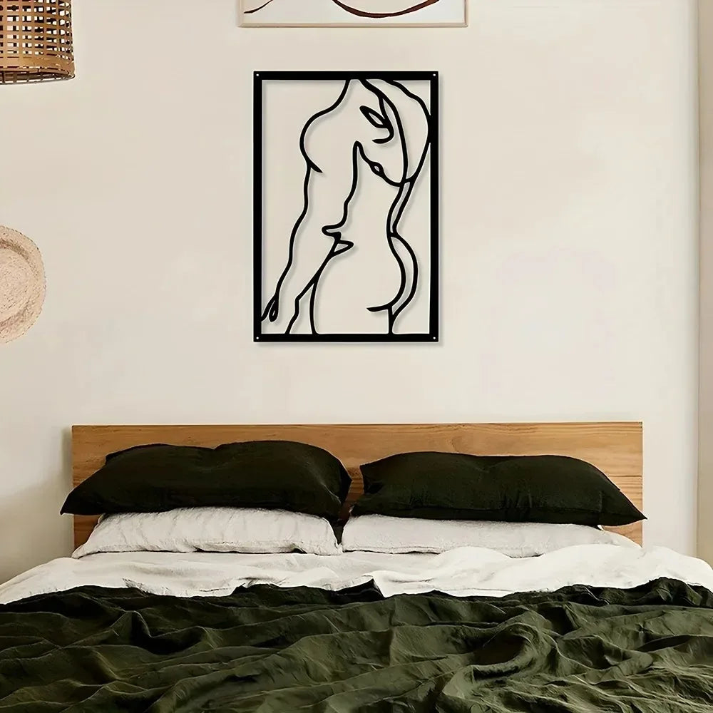 Décoration murale moderne en métal 40 x 60 cm – Motif géométrique abstrait pour salon, décoration contemporaine élégante