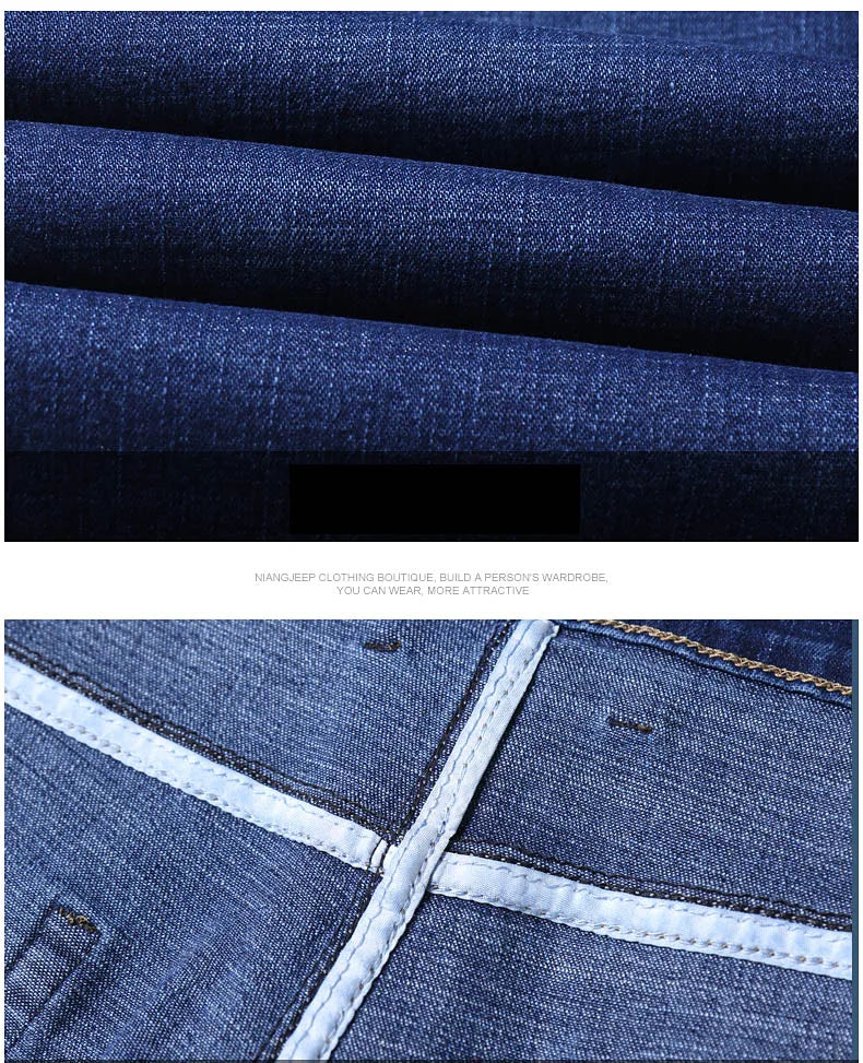 Jeans droits pour hommes, nouvelle collection 2024, pantalon slim extensible, confortable et doux, pantalon en denim pour hommes, vêtements de marque