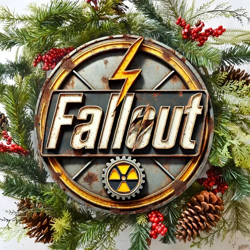 Fallout Retro Wall Art Sign, 8x8inch Durable Metal Plaque for Game Room, Bar Decor - Easy to Hang, Long-Lasting Themed Decor
