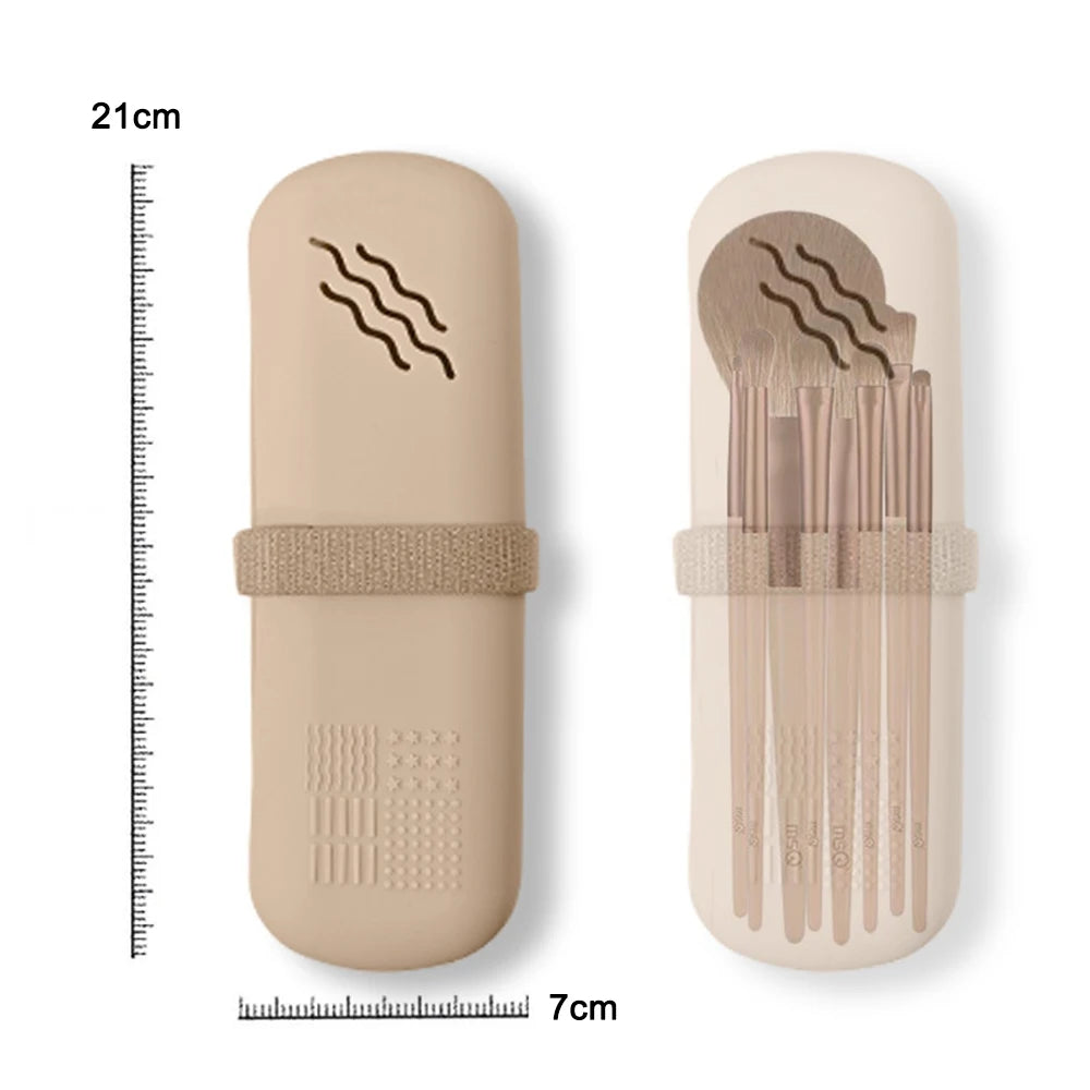 Travel Makeup Brush Bag Set Silicone Storage Bag With AntiFall Closure Daily Makeup Bag Makeup Sponge Box Waterproof Makeup Tool