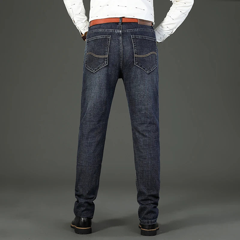New Jeans Men Classical Jean High Quality Straight Leg Male Casual Pants Plus Size 30-40 Cotton Denim Trousers Ropa Hombre